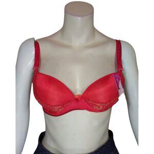 Red/Gold Padded Embroidered Bra – Luxurious Comfort & Elegant Design